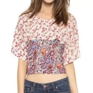 House of Harlow Ava Floral Oversized Lightweight Top Size Small  Cottagecore